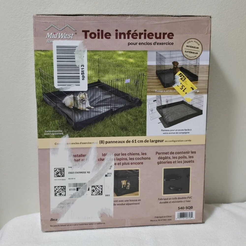 Midwest Square Bottom‎ Canvas Pad Fits 24 Inch (8) Panels Exercise Pen #540-SQB